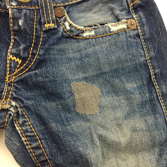 TRUE RELIGION Distressed Flare Leg Med Wash Jeans - Picture 6 of 13